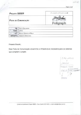 Ficha de Comunicação do Ambiente Operacional Projeto SIDER