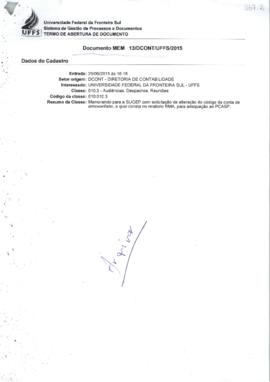 Memorando solicitando adequação no módulo almoxarifado do Sistema Solar