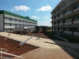 Montagem da estrutura para Semana Nacional de Ciência e Tecnologia