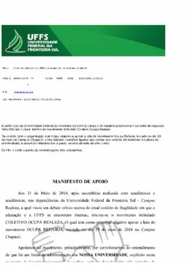 Acadêmicos da UFFS promovem ato cultural em manifesto