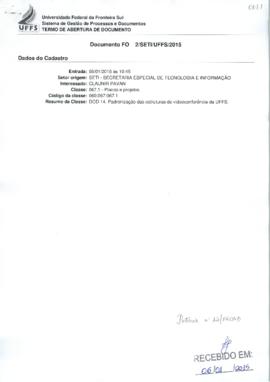 DOD para padronização das estruturas de videoconferência da UFFS