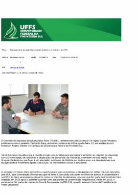 Representante do legislativo mantém audiência com diretor da UFFS
