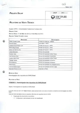 Relatório de visita técnica - Projeto Solar CPAV