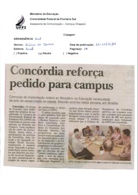 Concórdia reforça pedido para campus