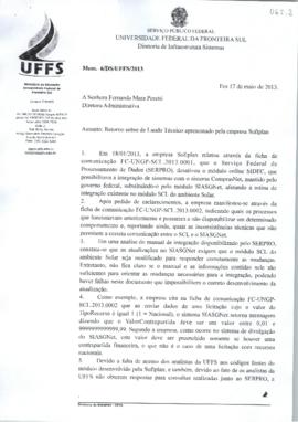 Memorando informando sobre Laudo Técnico apresentado pela empresa Softplan