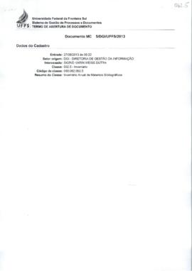 Memorando sobre Inventário Anual de Material Bibliográfico