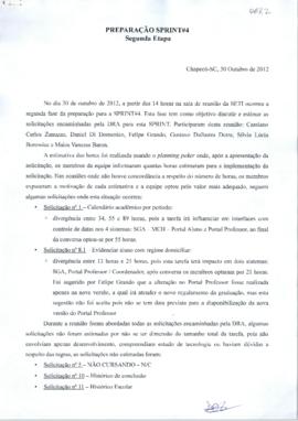 Relato de Reunião de Preparação de Sprint - Segunda etapa