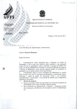 Memorando sobre recursos humanos para a DGI