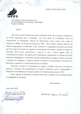 Memorando sobre a posição do Arquivo na estrutura da Universidade