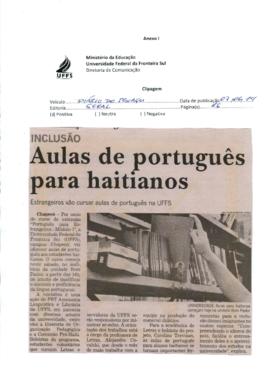 Aulas de português para haitianos