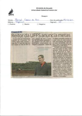 Reitor da UFFS anuncia metas