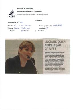 Luciane quer ampliação da UFFS