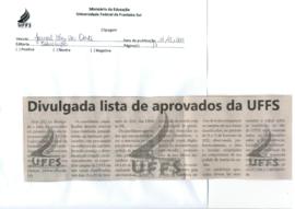 Divulgada lista de aprovados da UFFS
