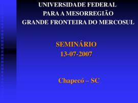 Apresentação Seminário – 130707