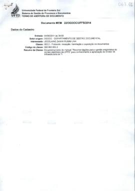 Memorando sobre publicação do Manual do correio eletrônico da UFFS