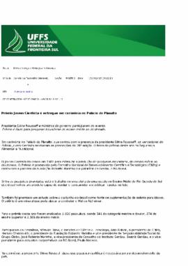 Dilma entrega Prêmio Jovem Cientista