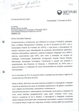 Carta de empresa solicitando prorrogação de contrato