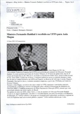 Ministro da Educação é recebido na UFFS para Aula Magna