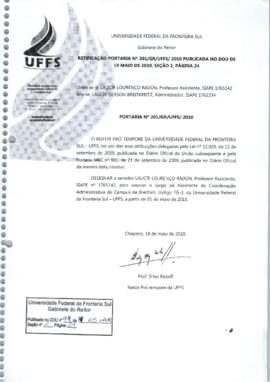 Portaria 201-GR-2010-Retificação