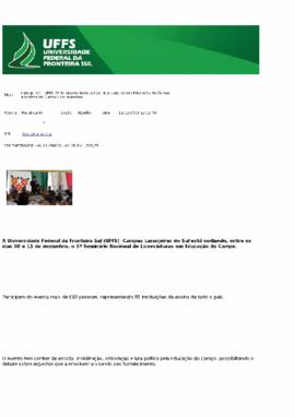 5º Seminário em Educação do Campo acontece no Campus Laranjeiras