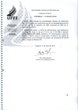 Portaria 117-GR-2010