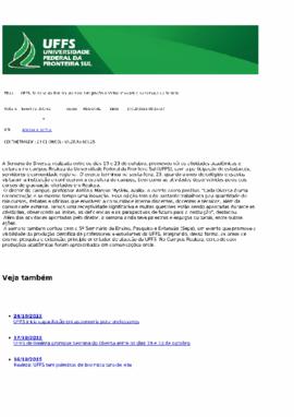 UFFS - Semana do Diversa promove integração e várias atividades em Realeza