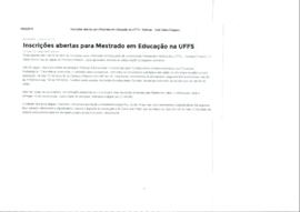 Inscrições abertas para Mestrado em Educação na UFFS