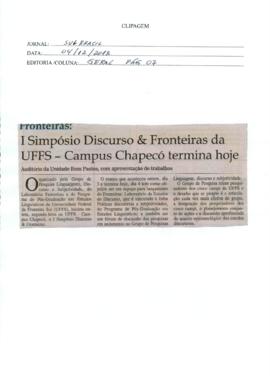 I Simpósio Discurso & Fronteiras da UFFS Campus Chapecó termina hoje