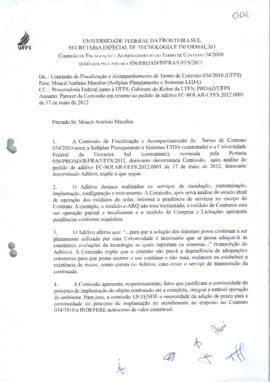 Exposição de motivos sobre aditamento de contrato