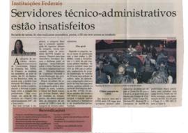 Servidores técnico-administrativos estão insatisfeitos