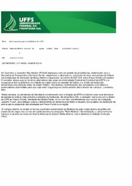 Mais segurança para acadêmicos da UFFS
