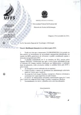 Memorando demanda de servidores para a DGI
