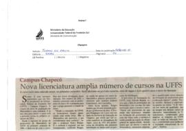 Nova licenciatura amplia número de cursos na UFFS
