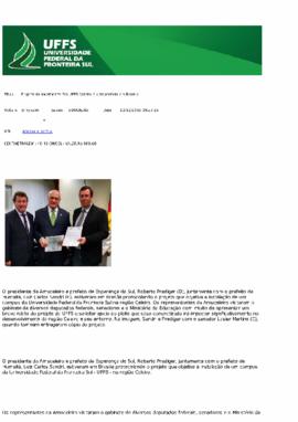 Projeto do movimento Pró UFFS é protocolado em Brasília