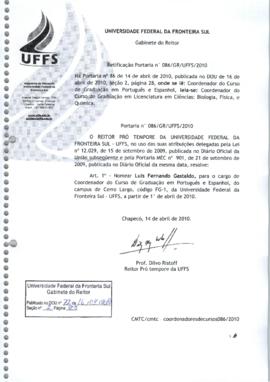 Portaria 086-GR-2010
