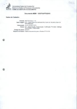 Memorando informando sobre ampliação de ramais telefônicos