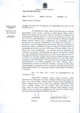 Relato de Reunião de Trabalho da DGI