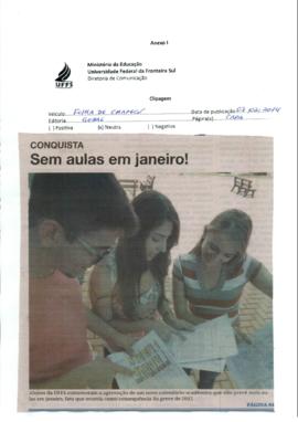 Conquista - sem aulas em janeiro