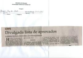 Divulgada lista de candidatos classificados processo seletivo para a UFFS