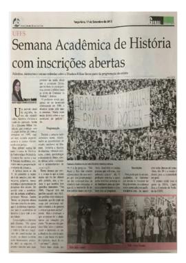 Semana Acadêmica de História com inscrições abertas