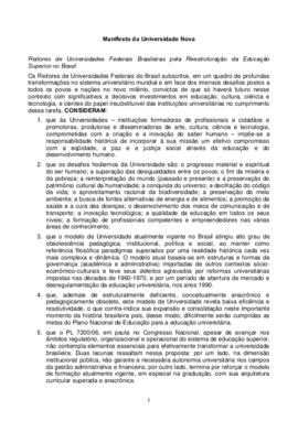 Manifesto da Universidade Nova – 021206