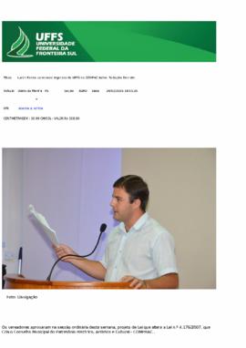 Lucas Farina comemora ingresso da UFFS no COMPHAC