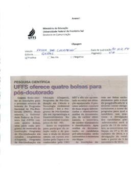 UFFS oferece quatro bolsas para pós-doutorado
