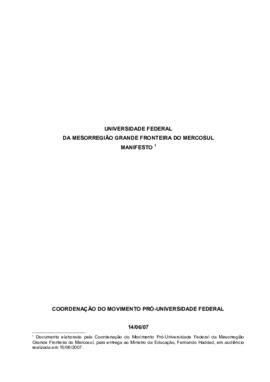 Manifesto da Coordenação do Movimento - 140607