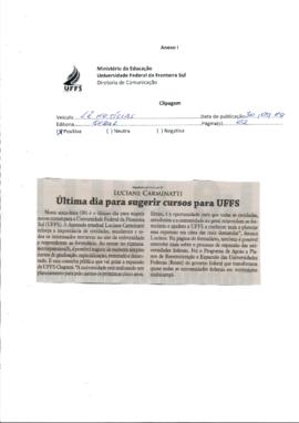 Último dia para sugerir cursos para UFFS