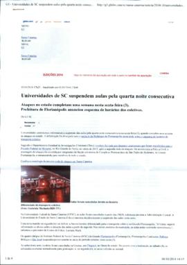 Universidades de SC suspendem aulas pela quarta noite consecutiva