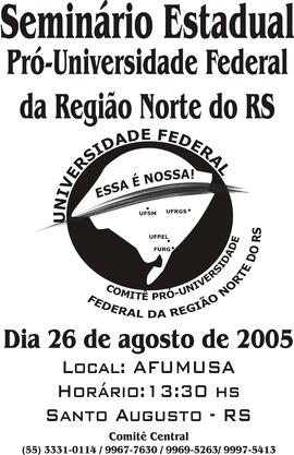 Cartaz Seminário Estadual Pró-Universidade