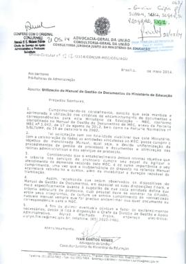 Ofício sobre utilização do Manual de Gestão de Documentos