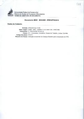 Memorando indicando servidor Comitê Gestor de Informação GABD-ER