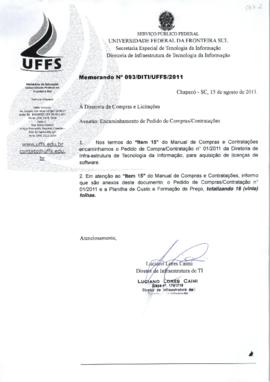 Memorando 093 encaminhando pedido de compras-contratações